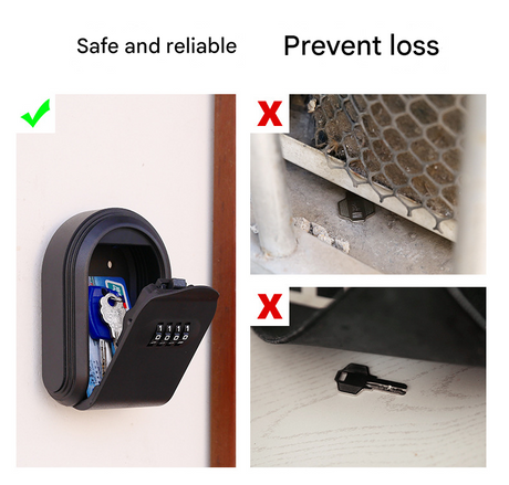 Orange 3PCS Wall Mount Plastic Combination Key Lock Box - Secure Key Safe Storage Box