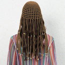 Pink Boho Hand-Crocheted Tassel Sun Hat - Lightweight Breathable Beach Cap (Fits 55-60cm)