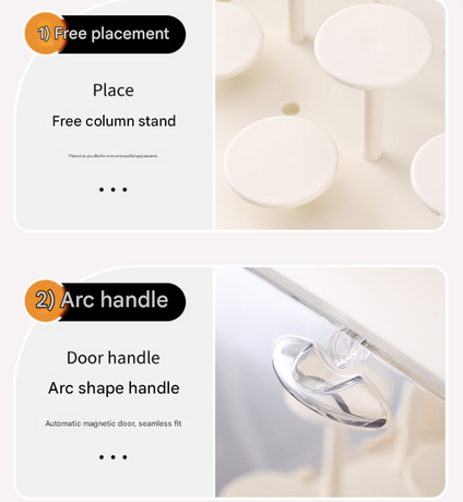 Cream White Without Lamp Wall Mount & Desktop Blind Box Display Case - Clear Dustproof Storage Organizer for Collectibles & Figures