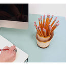 2PCS Red Creative Wooden Pencil Shaving Pen Holder - Novelty Desk Organizer & Stationery Storage