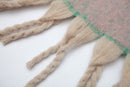 Green Plush Gradient Winter Scarf Shawl - Thick Textured Circle Yarn with Chunky Tassels - 185cm x 40cm