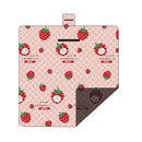 Waterproof Foldable Picnic Blanket with strawberry Print - 200x200cm