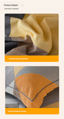 Comfortable cotton pillowcase, double-sided warm design, breathable and skin-friendly - Orange and Grey