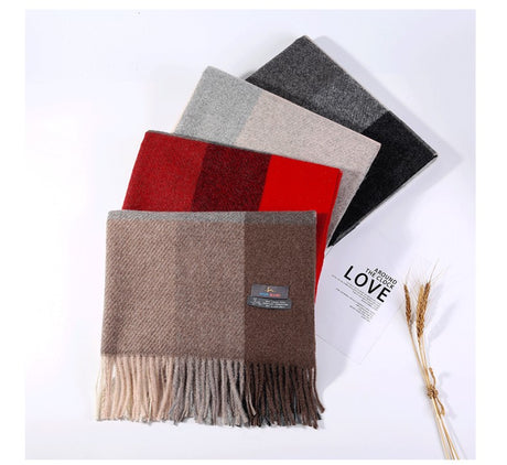 Cozy Color Block Fringe Scarf - Black and White Shawl for Fall and Winter