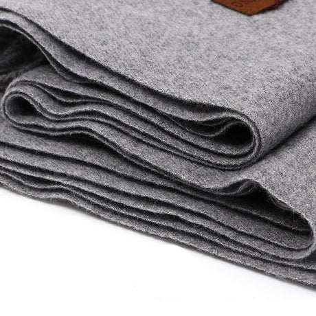 Luxury Cashmere Blend Scarf, Large 200x70cm Fringed Scarf (Dark Heather Gray)