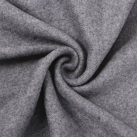 Luxury Cashmere Blend Scarf, Large 200x70cm Fringed Scarf (Dark Heather Gray)