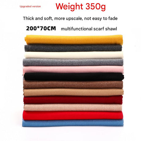 Luxury Cashmere Blend Scarf, Large 200x70cm Fringed Scarf (Turmeric)