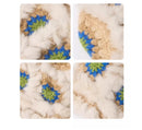 Plush Floral Bucket Hat,Warm Crocheted Winter Hat in White yellow-Hat circumference: 56-60cm