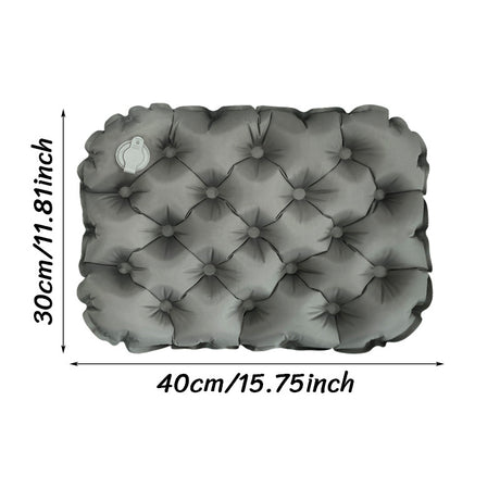 Inflatable Seat Cushion - Portable 40x30x5cm Camping Pad in Olive Grey