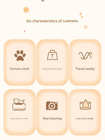 Brown Cute Cartoon Car Trash Bin with Adjustable Strap - Water-Repellent Corduroy (19x24cm)