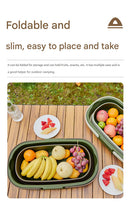 Foldable Picnic Basket with Tray - 16.5L Capacity, White Gray, Perfect for Camping and Outdoor Gatherings