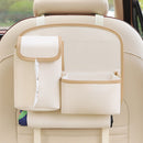 Car Seat Back Organizer with Practical design-Multi-Pocket Storage for Tissues and Gadgets-Beige