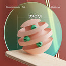 Pink Interactive Cat Scratching Ball Toy - Multi-layer Track with Rolling Ball