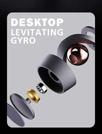 Desktop Levitating Gyro,Magnetic Floating Desk Toy for Stress Relief, Elegant Design-black