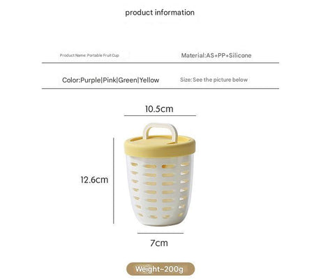 Pink Double Layer Salad Cup with Fork - Leak-proof Fruit Container, Drain Design, Portable Oatmeal and Picnic Jar