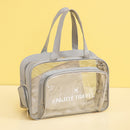 Waterproof beach bag with wet and dry separation, gym and swim storage bag, toiletries and cosmetic bag for swimsuits and goggles (Gray has shoe compartment)
