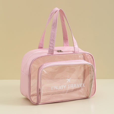 Waterproof beach bag with wet and dry separation, gym and swim storage bag, toiletries and cosmetic bag for swimsuits and goggles (Pink has no shoe compartment)