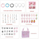 Unicorn DIY Beaded Bracelet Kit for Kids - Pink Crystal Beads and Charms Jewelry Set with Gift Box