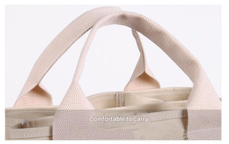 Light green Canvas Lunch Tote Bag - Stylish Handbag with Multiple Compartments for Women