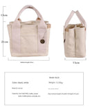 Gray Canvas Lunch Tote Bag - Stylish Handbag with Multiple Compartments for Women