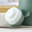 1000ml Red thermos bottle with wooden handle, double-layer glass liner coffee pot, suitable for hot and cold drinks