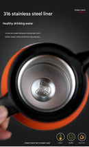Orange 316 Stainless Steel Stewing Tea Kettle with Wooden Handle - Insulated Tea and Coffee Kettle with Infuser for Home and Office