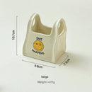 White Ceramic Desktop Organizer - Cute Hand Shaped Pencil Holder and Makeup Brush Storage for Home and Office