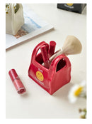 White Ceramic Desktop Organizer - Cute Hand Shaped Pencil Holder and Makeup Brush Storage for Home and Office