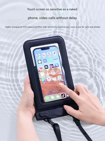 IPX8 Waterproof Phone Pouch with Inflatable Floating Layer,Touchscreen Dry Bag for Swimming(yellow)