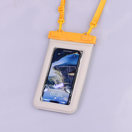 IPX8 Waterproof Phone Pouch with Inflatable Floating Layer,Touchscreen Dry Bag for Swimming(white)