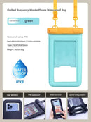 IPX8 Waterproof Phone Pouch with Inflatable Floating Layer,Touchscreen Dry Bag for Swimming(green)