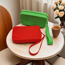 Grey Silicone Zipper Storage Pouch - Stylish Multi-Purpose Organizer with Wrist Strap