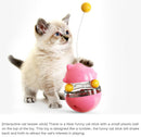 Cat Teaser Cup Toy, Interactive Treat Dispensing Ball with Wand (Red)