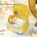 PVC Transparent Cosmetic Bag,Waterproof Portable Travel Organizer with Handle(Black)