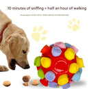 Rubber Snuffle Ball for Pets,Interactive Hollow Treat-Hiding Toy for Dogs and Cats(Yellow)