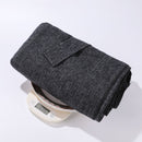 Solid Knit Poncho Shawl,Warm Fall/Winter Cape with Slit and Crossbar Design(Black)
