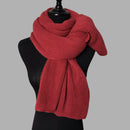 Red Imitation Cashmere Solid Scarf - Warm Winter Shawl for Men and Women