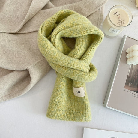 Yellow Cozy Knit Scarf - Soft Wool-Blend Winter Neck Wrap, Warm and Stylish
