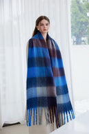 Winter Luxe Warm Oversized Scarf-Cozy Thick Plaid Wrap, European Chic Style(Pink plaid)