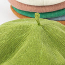 Gray-blue Linen Knit Beret - Classic Soft and Stylish Headwear
