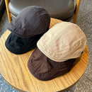 Retro Newsboy Cap - Unisex Vintage Flat Beret with Visor(Navy)
