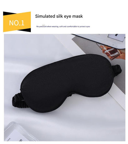 Luxury Satin Sleep Mask Gift Set,4-Piece with Pillowcase and Hair Accessories(Black)