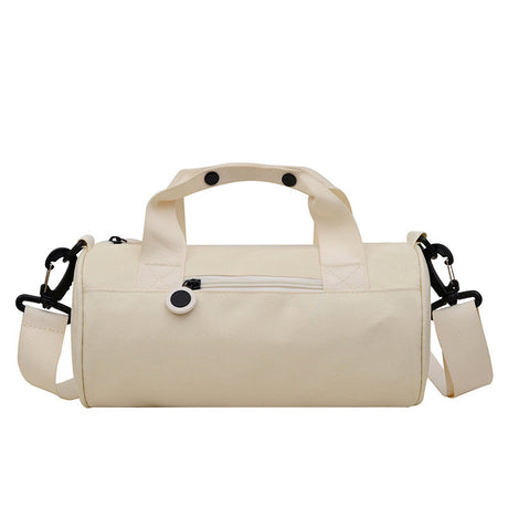 Waterproof Oxford Cylindrical Travel Bag - Large Capacity Handbag with Shoulder Strap(White)
