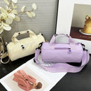 Waterproof Oxford Cylindrical Travel Bag - Large Capacity Handbag with Shoulder Strap(Peach)