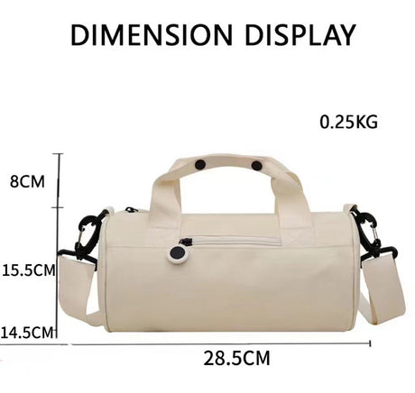 Waterproof Oxford Cylindrical Travel Bag - Large Capacity Handbag with Shoulder Strap(Light Purple)