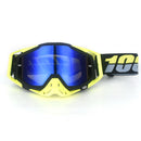 Black and yellow Motorcycle Goggles - UV-Protective Anti-Dust Riding Glasses for Outdoor Sports(Blue lenses)