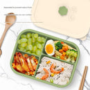 Pink Microwave-Safe Silicone Lunch Box with 4 Compartments - Airtight Bento Box for Work and Travel