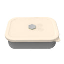 Gray Microwave-Safe Silicone Lunch Box with 4 Compartments - Airtight Bento Box for Work and Travel