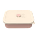 Lotus color Microwave-Safe Silicone Lunch Box with 4 Compartments - Airtight Bento Box for Work and Travel