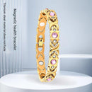 Magnetic Therapy Bracelet - Anti-Allergy Jewelry with Gemstone Design and Health Benefits(Silver Gold)